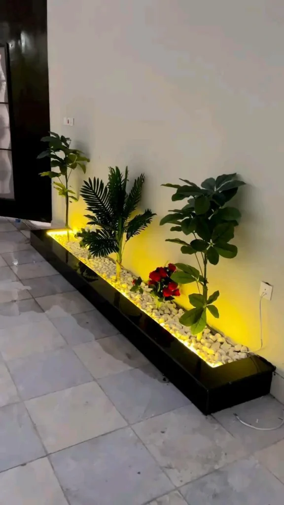 احواض زرع صناعي للحوش مع انارة